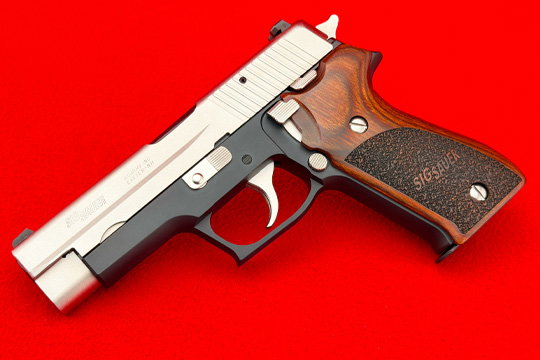 1995 German Sig Sauer P220 Two-Tone .45 ACP 4.375" Factory Wood Grips