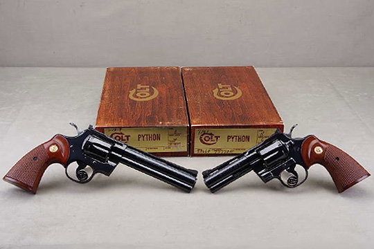 Exceptional 1977 Colt Python 4'' & 6'' Pair 357 Mag Blue Consecutive #s NIB