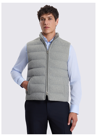 Grey Wool-Blend Gilet