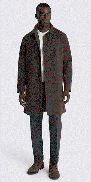 Italian Brown Raincoat with Insert