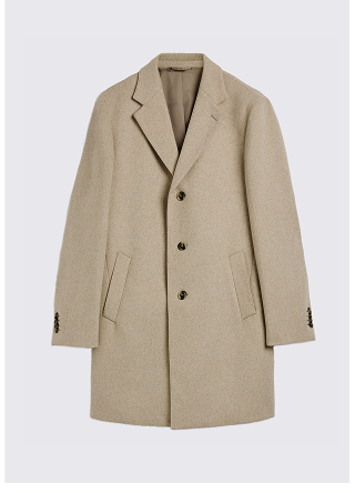 Oatmeal Wool Blend Overcoat