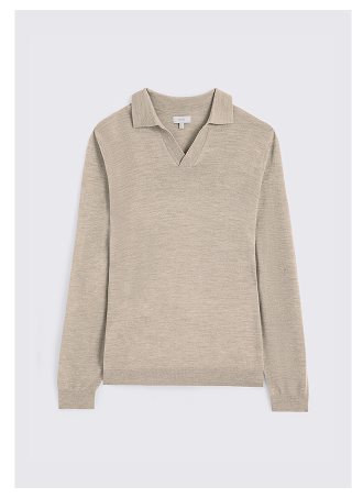 Taupe Merino Skipper Polo Shirt