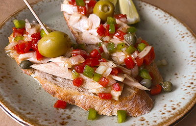 Bonito Tuna with Piquillo Pepper Vinaigrette Recipe