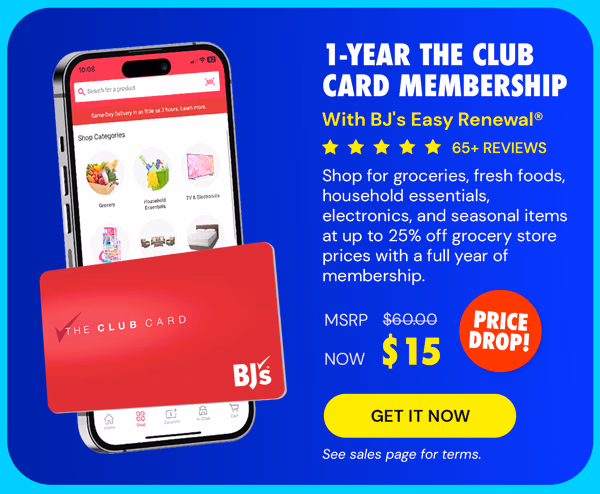One-Year The Club Card Membership with BJ's Easy Renewal® (Terms Apply)