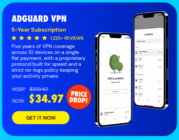 AdGuard VPN: 5-Yr Subscription