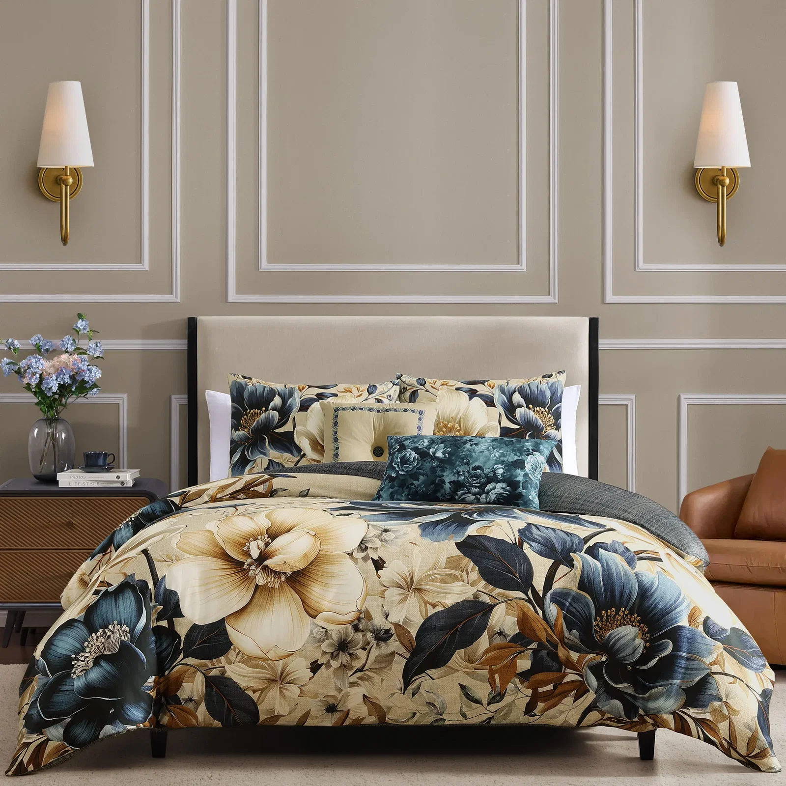 English Manor 5 Piece Reversible Comforter Set