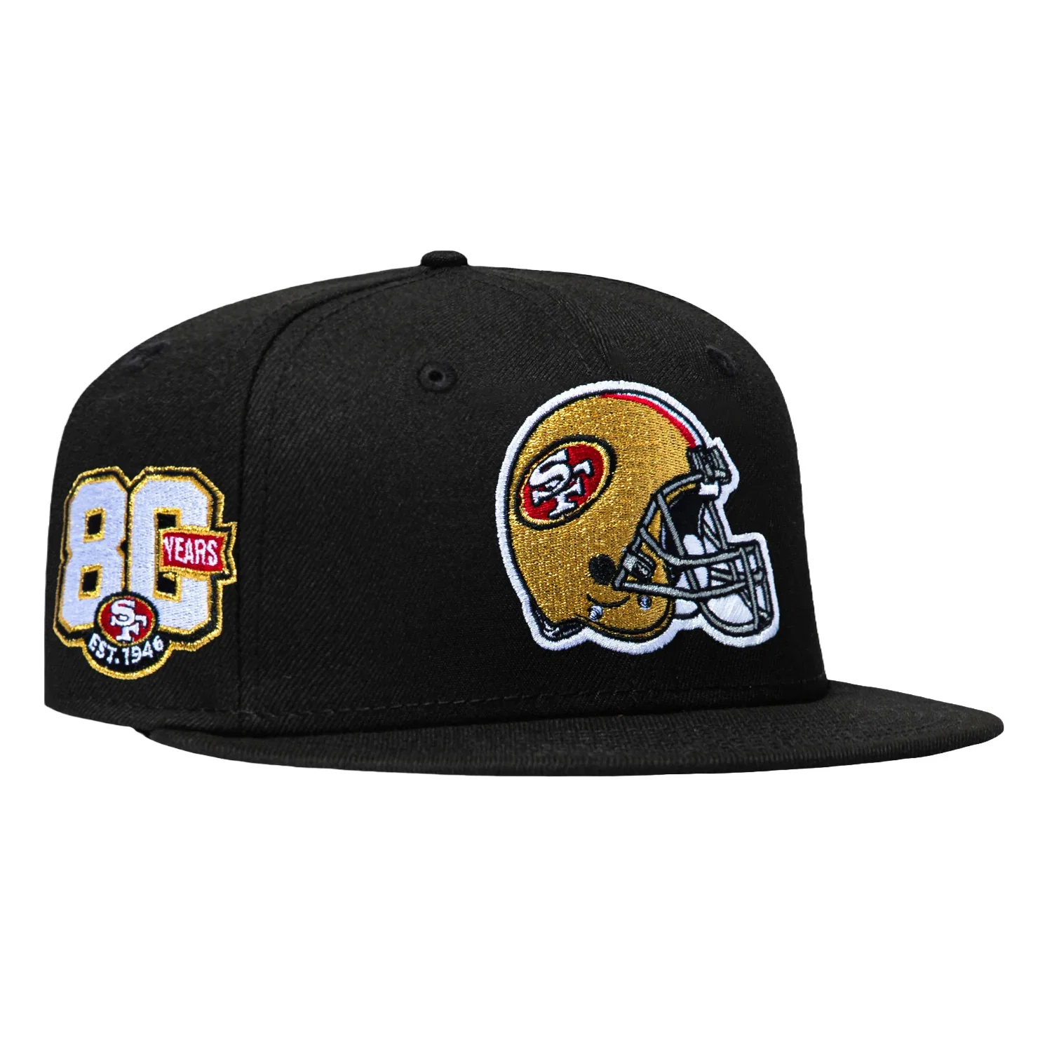 Image of BLK DOME 5950 49ERS 80TH HELMET BLK