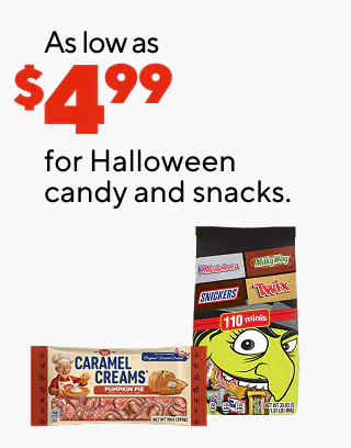Fall vibes, scary-good savings
Up to 30% off select Halloween decorations
As low as $18.99 for seasonal K-Cup pods
As low as $4.99 for seasonal soaps and air fresheners
As low as $4.99 for Halloween candy and snacks