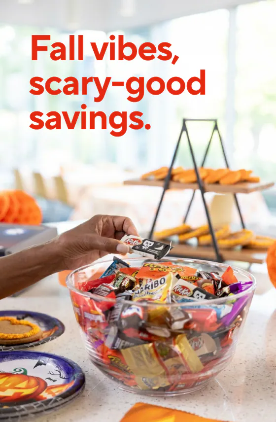 Fall vibes, scary-good savings
Up to 30% off select Halloween decorations
As low as $18.99 for seasonal K-Cup pods
As low as $4.99 for seasonal soaps and air fresheners
As low as $4.99 for Halloween candy and snacks