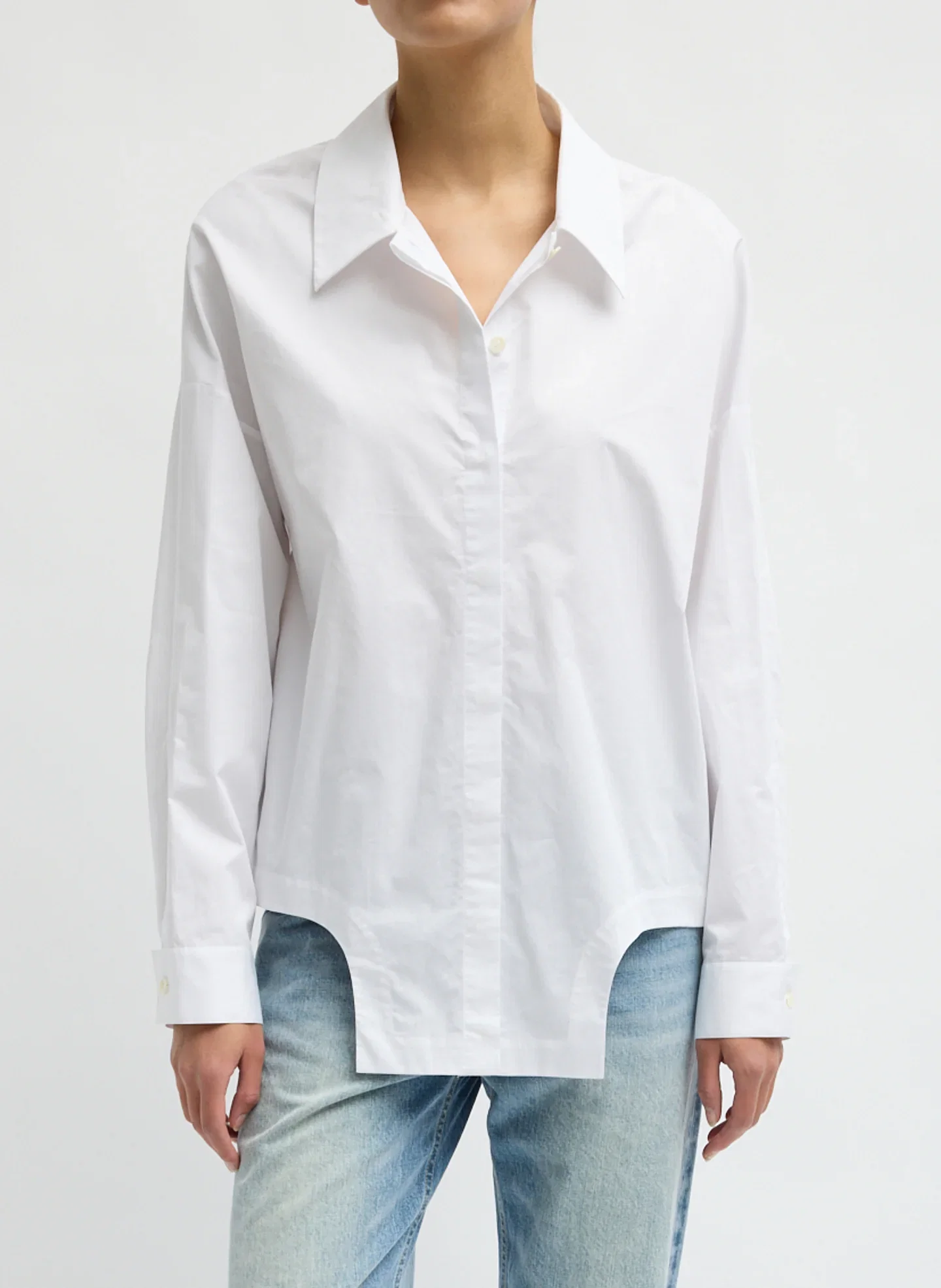 Image of Eco Poplin Easy Shirt with Flap Detail