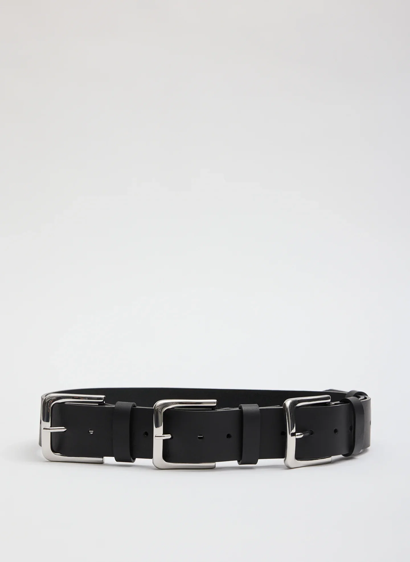 Image of Triple Buckle Arthur Leather Belt