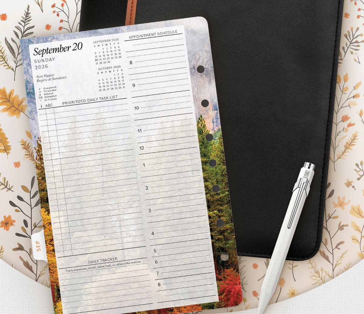 Picture of planner and binder.