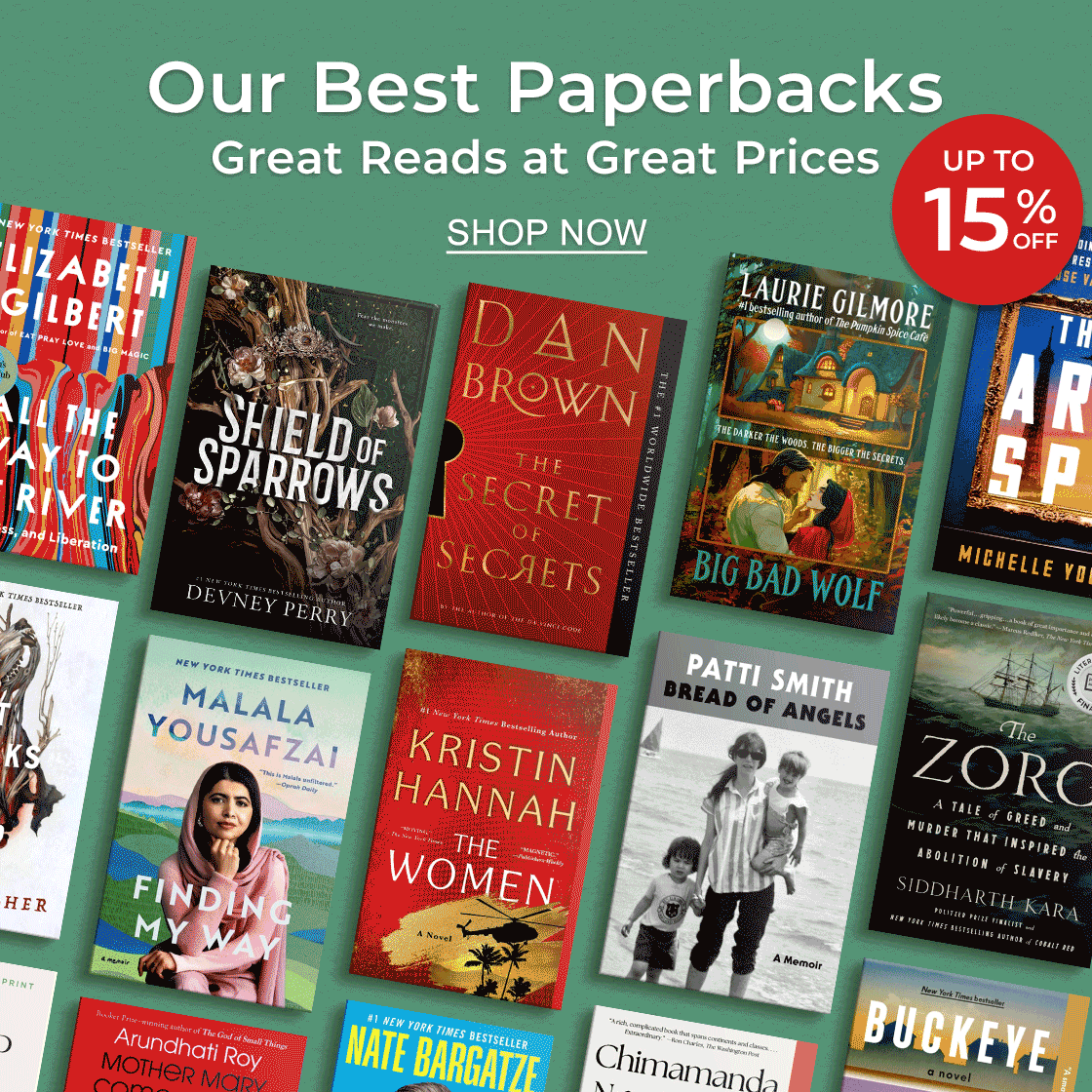 [UP TO 15% OFF] Our Best Paperbacks : Great Reads at Great Prices - SHOP NOW