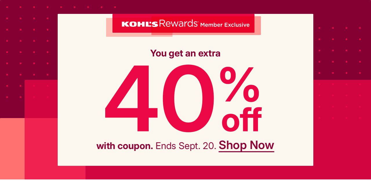 kohl's card exclusive. you get an extra 40% off with coupon.