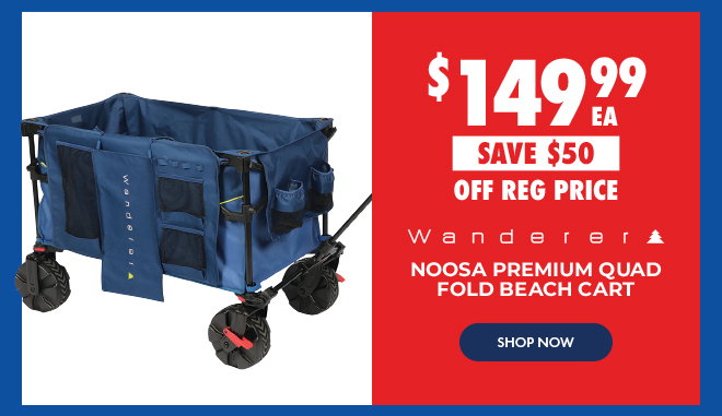$149.99 Wanderer Noosa Premium Quad Fold Beach Cart