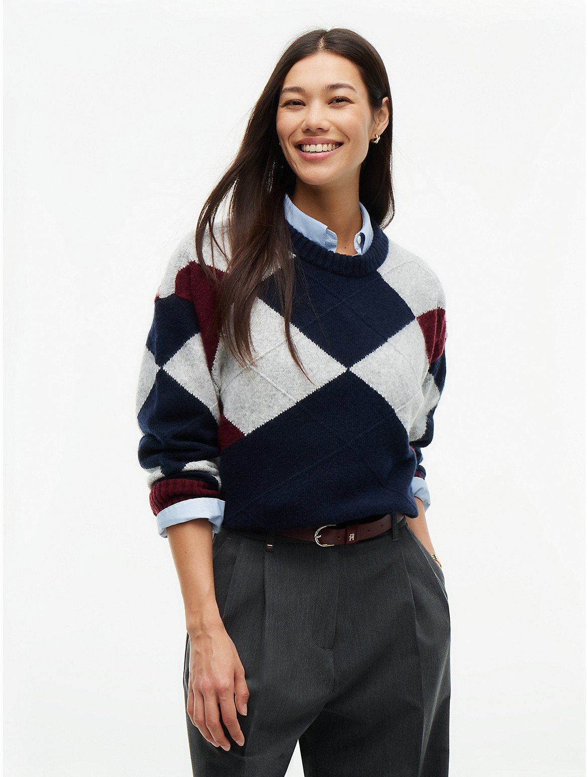Image of Argyle Crewneck Sweater