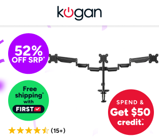 Kogan Full Motion Gas Spring Triple Monitor Arm for 17" - 27" Monitors Product Image