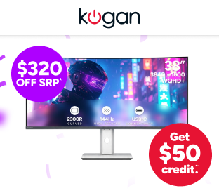 Kogan Infinity 38" Curved Ultrawide WQHD+ 144Hz 1ms FreeSync USB-C Gaming Monitor (3840 x1600) Product Image