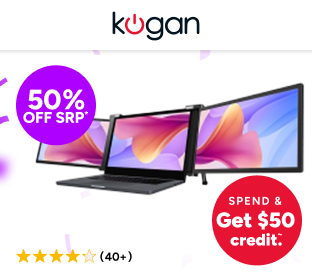 Kogan XPRESSO 13.3" Full HD Pro Dual Screen Tri-Fold Portable Monitor for 14” - 17” Laptops (1920 x 1080) Product Image