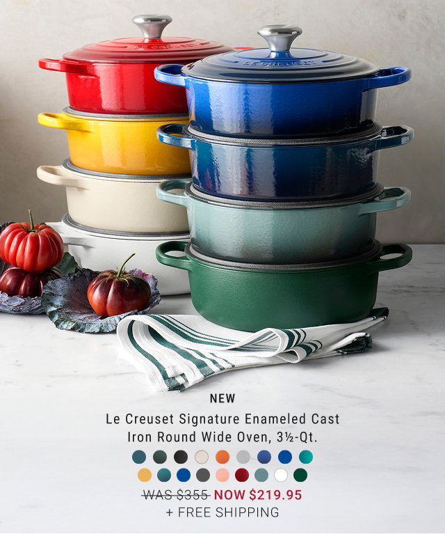 NEW - Le Creuset Signature Enameled Cast Iron Round Wide Oven, 3½-Qt. NOW $219.95 + Free Shipping