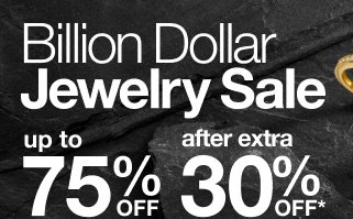 Billion Dollar Jewelry Sale | up to 75% OFF + extra 30% OFF* with JCPenney Credit Card & coupon | select styles | ends 9/7