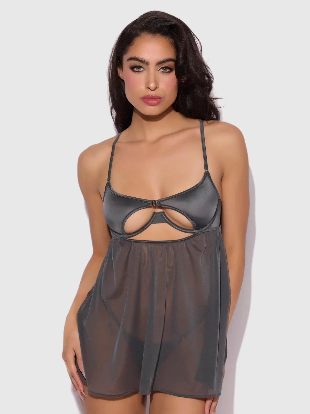 Image of Neev Oil Slick Openable Cup Underwire Babydoll