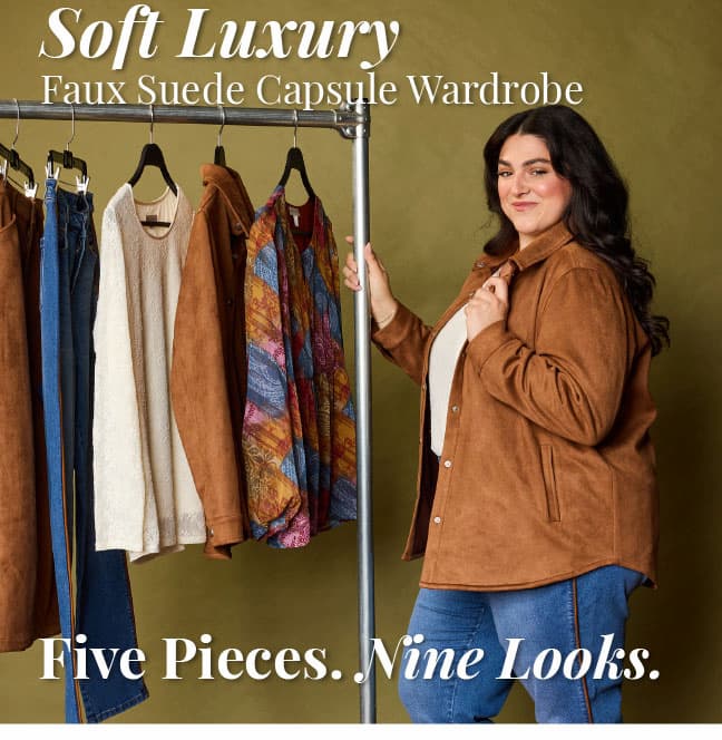 Soft Luxury. Fall Suede Capsule Wardrobe. 5 Pieces, 9 Looks.