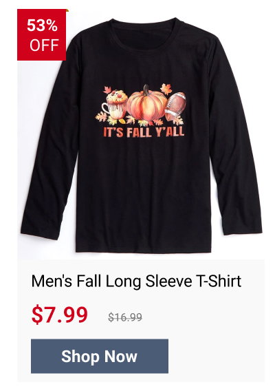 Men's Fall Long Sleeve T-Shirt