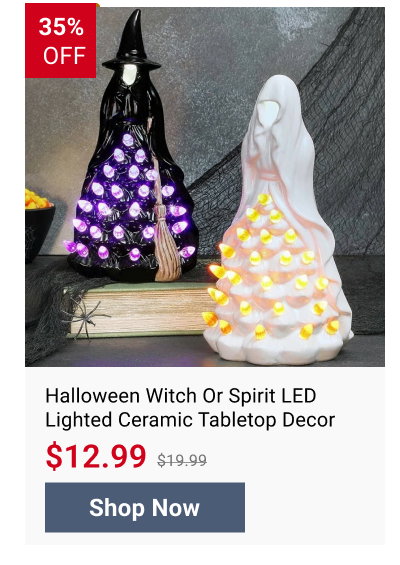 Halloween Witch Or Spirit LED Lighted Ceramic Tabletop Decor