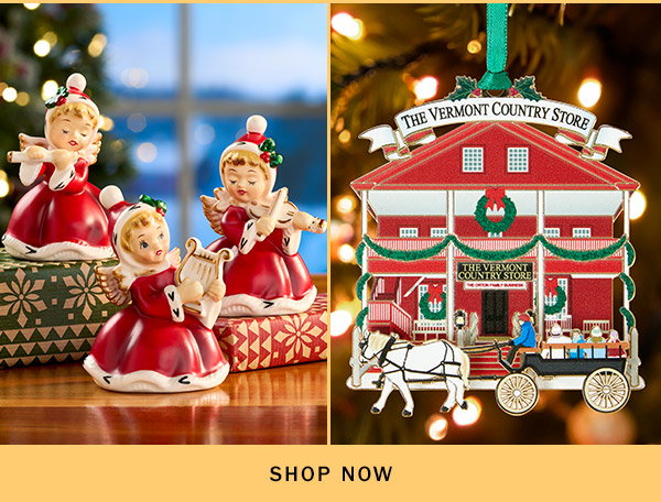Shop Now. Christmas Ceramic Angel Musician Figurines, Set of 3, Christmas Keepsakes 24k Gold Finished Vermont Country Store Ornament in Gift Box