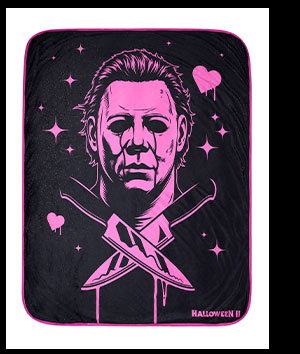 Michael Myers Heart Glasses Fleece Blanket - Halloween