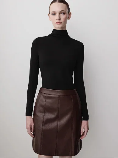 Long-Sleeve Mock-Neck Top