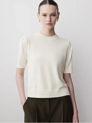 Short-Sleeve Crew-Neck Sweater