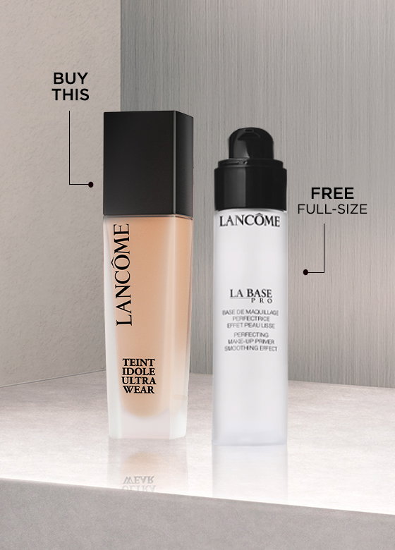 BUY TEINT IDOLE ULTRA WEAR FOUNDATION GET A FREE LA BASE PRO PRIMER A $45 VALUE! USE CODE FALLFRESH SHOP NOW