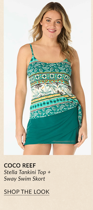 shop Coco Reef Stella Side Tie Bra Sized Underwire Tankini Top in West Palm Stripe