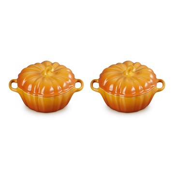 Le Creuset Set of (2) 12-oz Mini Pumpkin Cocottes