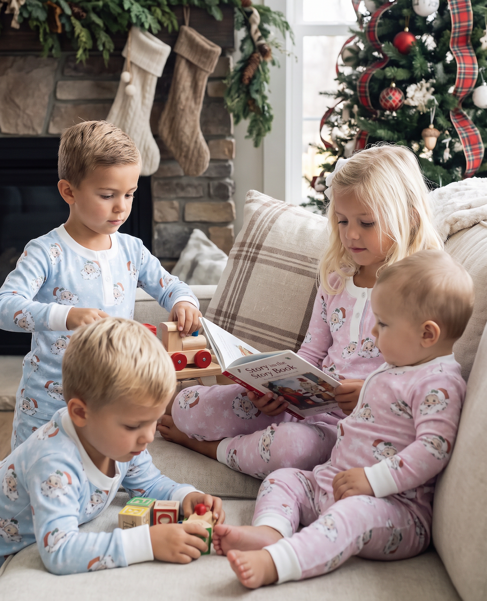 Vintage Santa Knit Pajama Set Collection
