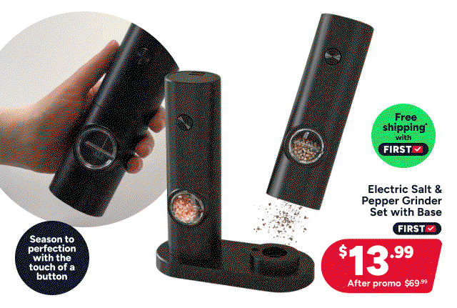 Electric Salt & Pepper Grinder Set with Base