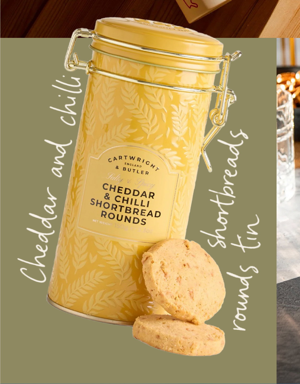 Cheddar and Chilli Shortbreads Rounds Tin