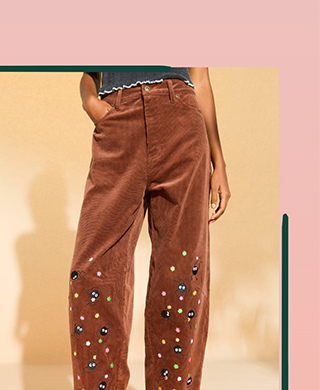 Spirited Away Soot Sprites Women's Corduroy Barrel Pants