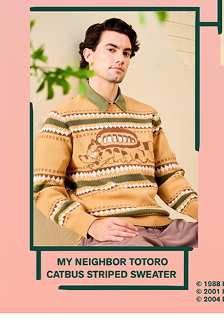 My Neighbor Totoro Catbus Striped Sweater