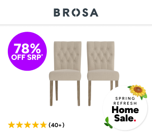Set of 2 Brosa Espen Dining Chairs (French Beige/Wire Brushed) Product Image