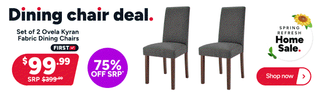 Set of 2 Ovela Kyran Fabric Dining Chairs