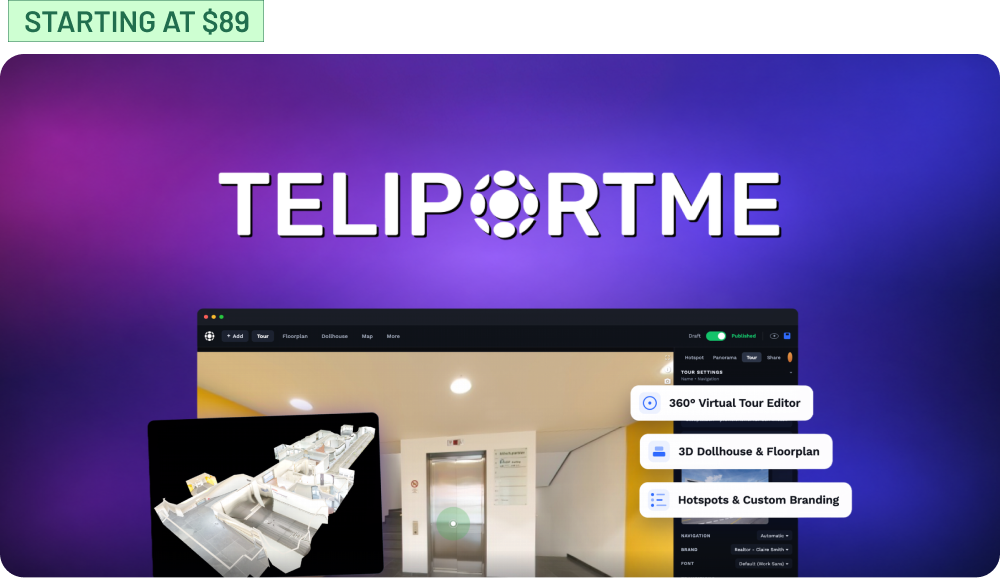 Shop TeliportMe Virtual Tours (starting at $89)