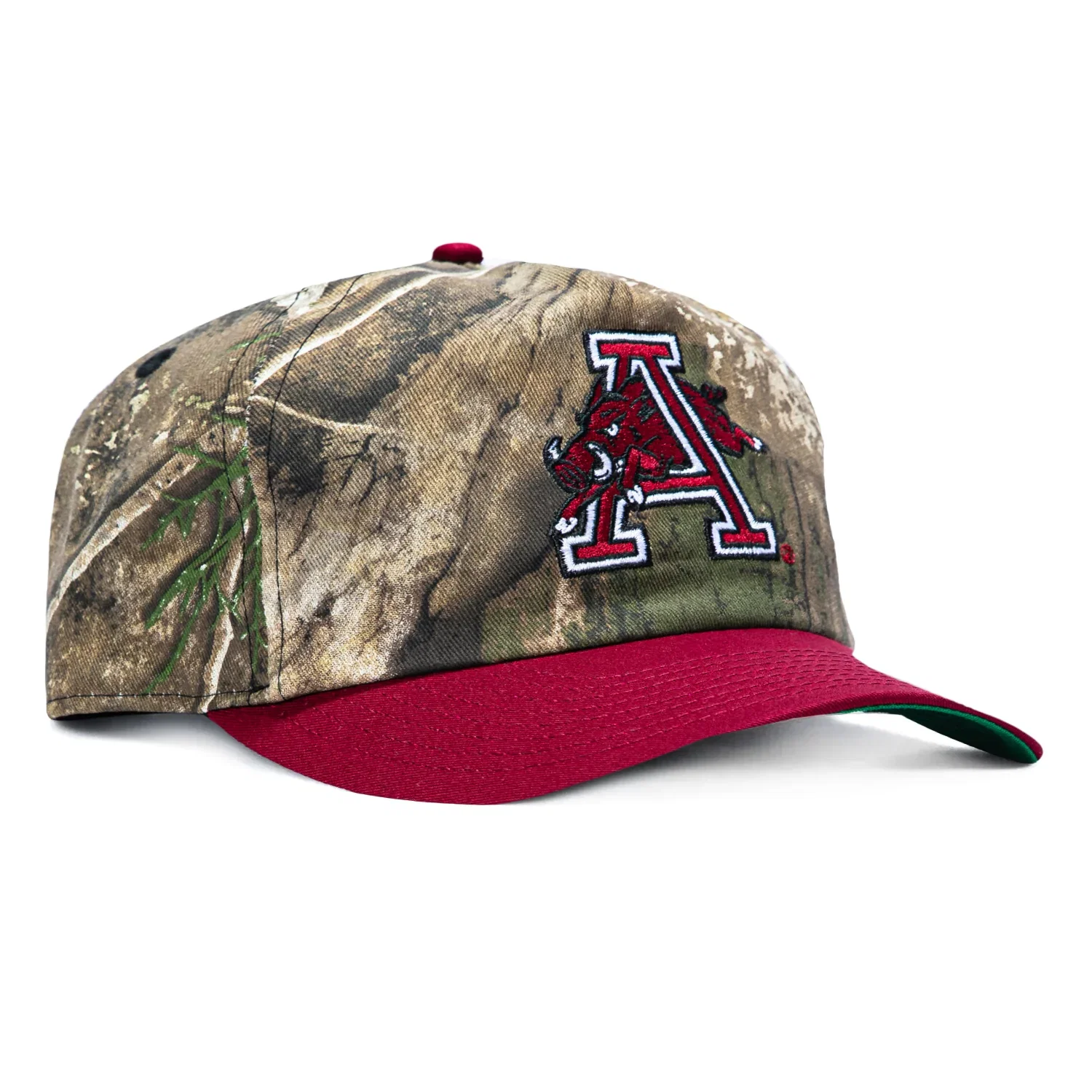 Image of New Era 19Twenty Arkansas Razorbacks Snapback Pre-Curved Hat - Realtree, Cardinal