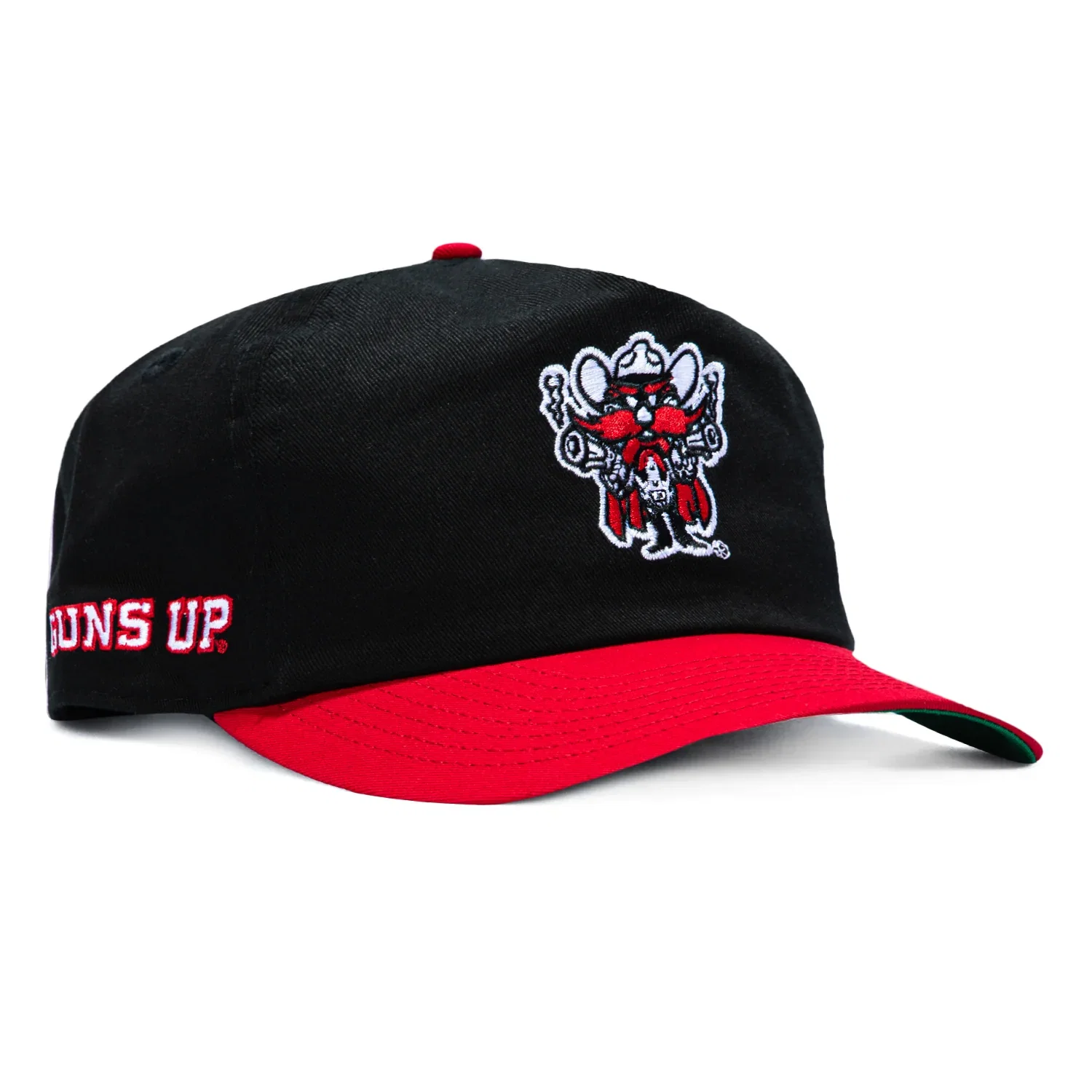 Image of New Era 19Twenty Texas Tech Red Raiders Guns Up Patch Vault Mascot Snapback Pre-Curved Hat - Black, Red