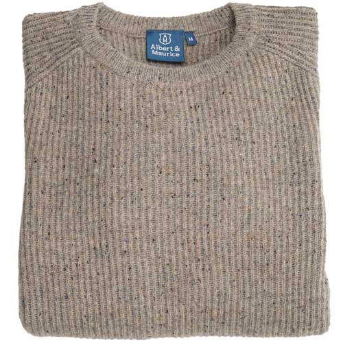 Shop Albert and Maurice Donegal Rib Jumper Mink