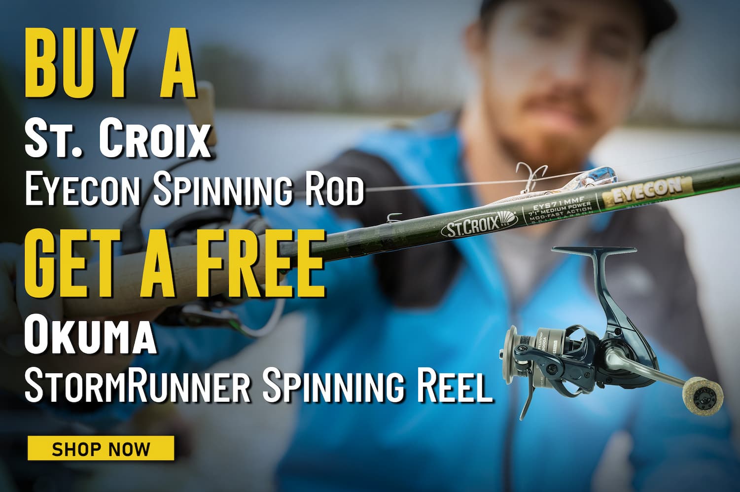 Buy a St. Croix Eyecon Spinning Rod Get a Free Okuma StormRunner Spinning Reel Shop Now