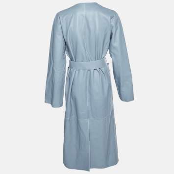Slate Blue Leather Belted Wrap