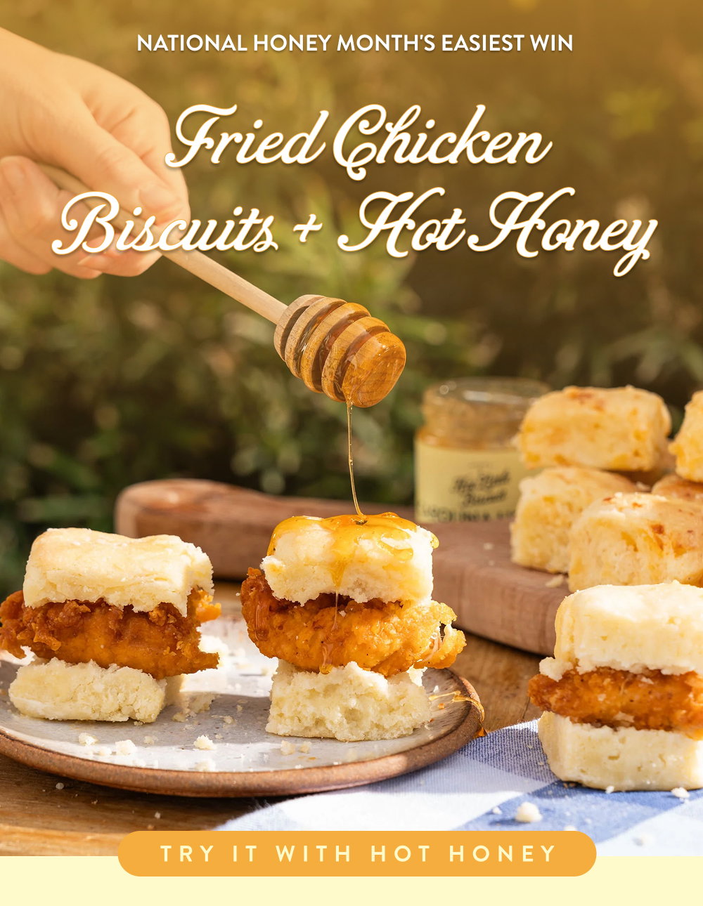 National Honey Month's Easiest Win: Fried Chicken Biscuits + Hot Honey